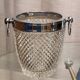 Champagne bucket in molded crystal with diamond tips