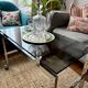 Chrome and smoked glass coffee table on wheels 1970