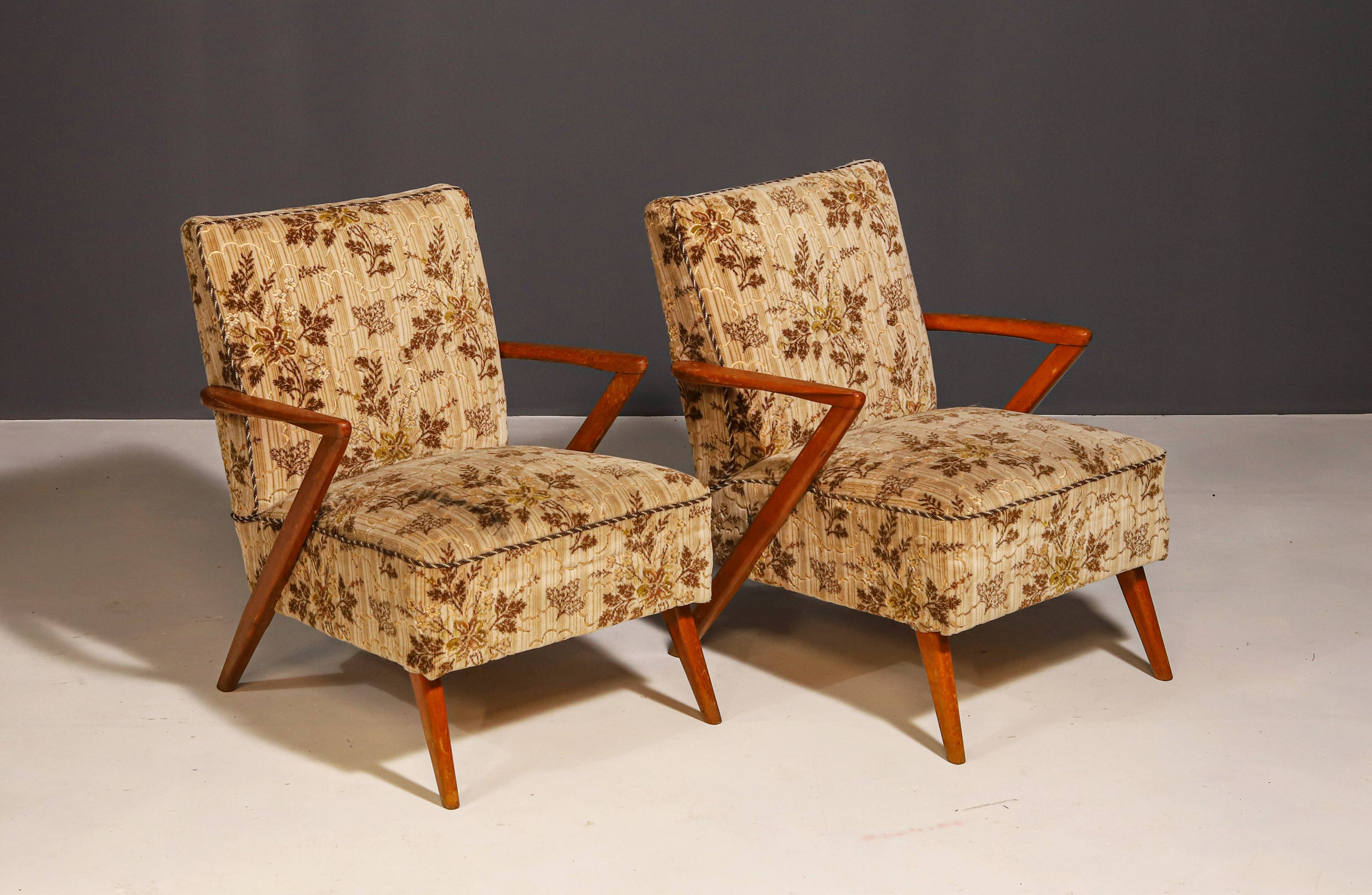 Fauteuils tchécoslovaques du milieu du siècle, années 1960, lot de 2