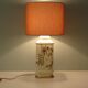 Lampe à poser en céramique émaillée couleur crème Louis Drimmer  avec nouvel abat-jour.