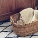Old rattan and metal basket