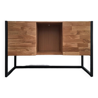 Hiba oak and industrial metal sideboard from La Redoute Interiors