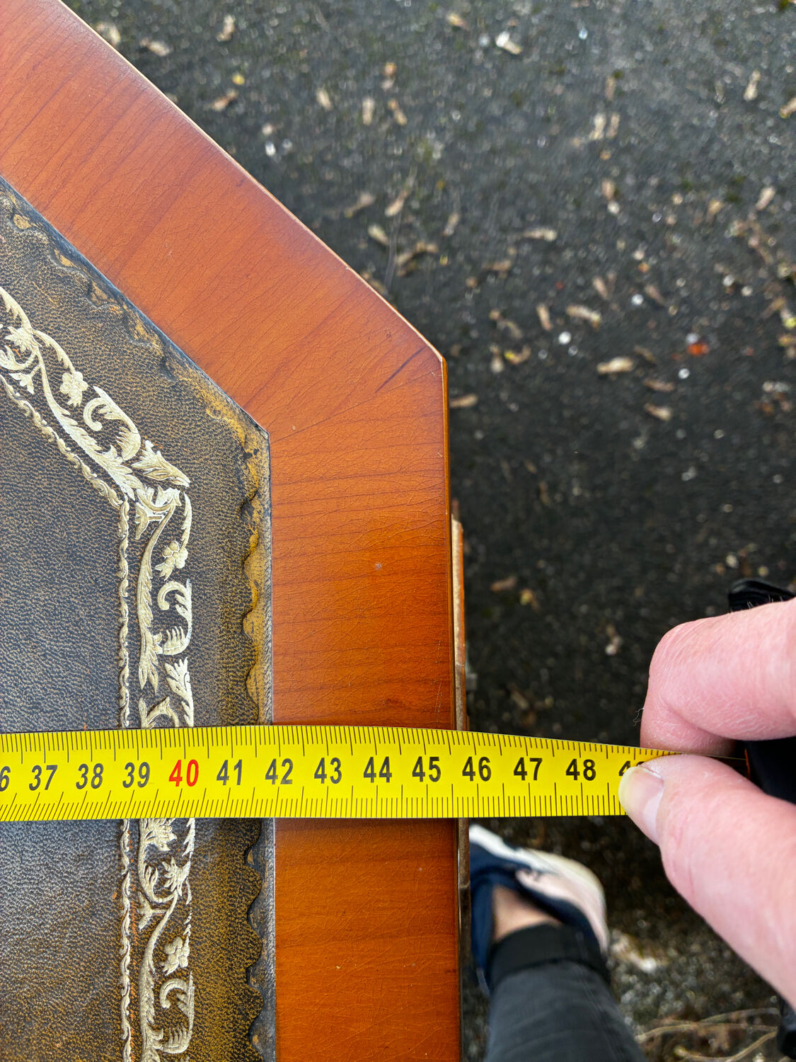 Vintage octagonal bar cabinet – leather top – Art Deco style – years