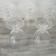 5 old crystal foot glasses engraved
