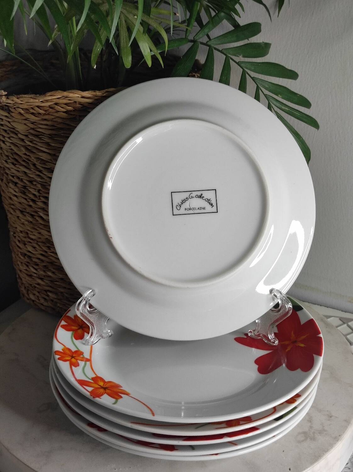 Porcelain floral dessert plates