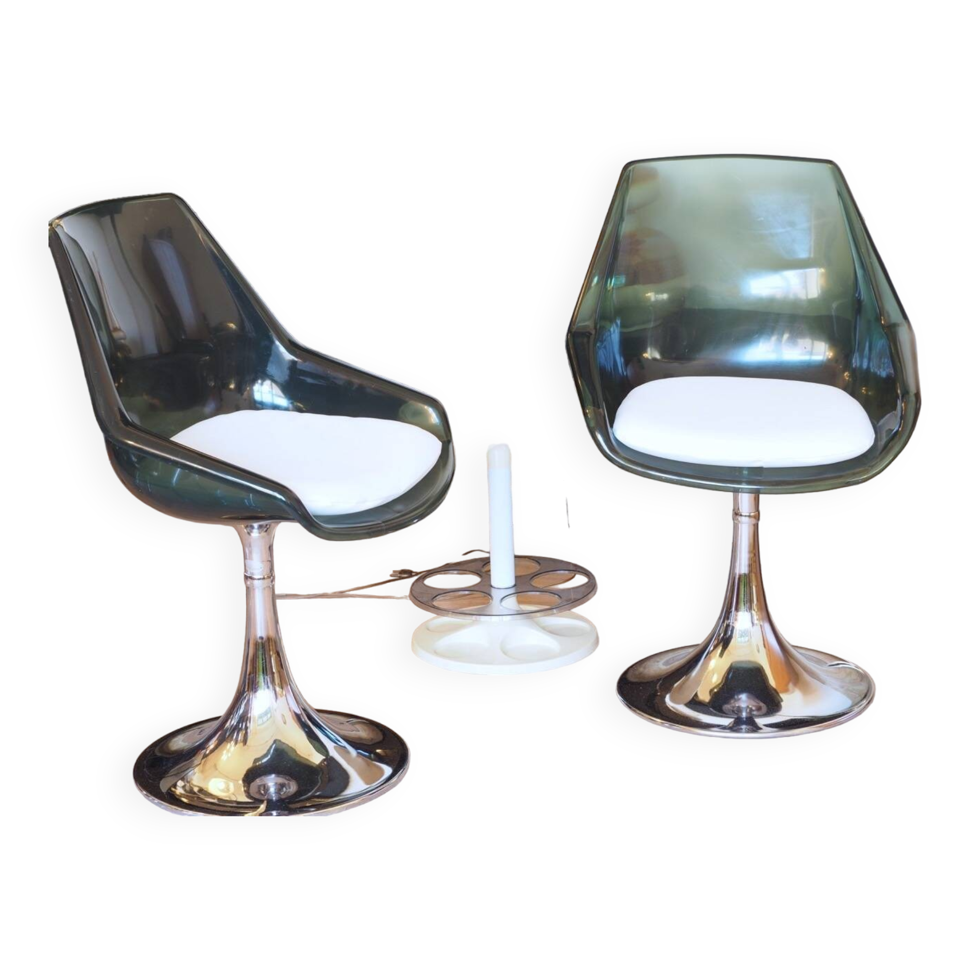 Pair of roche bobois swivel chairs