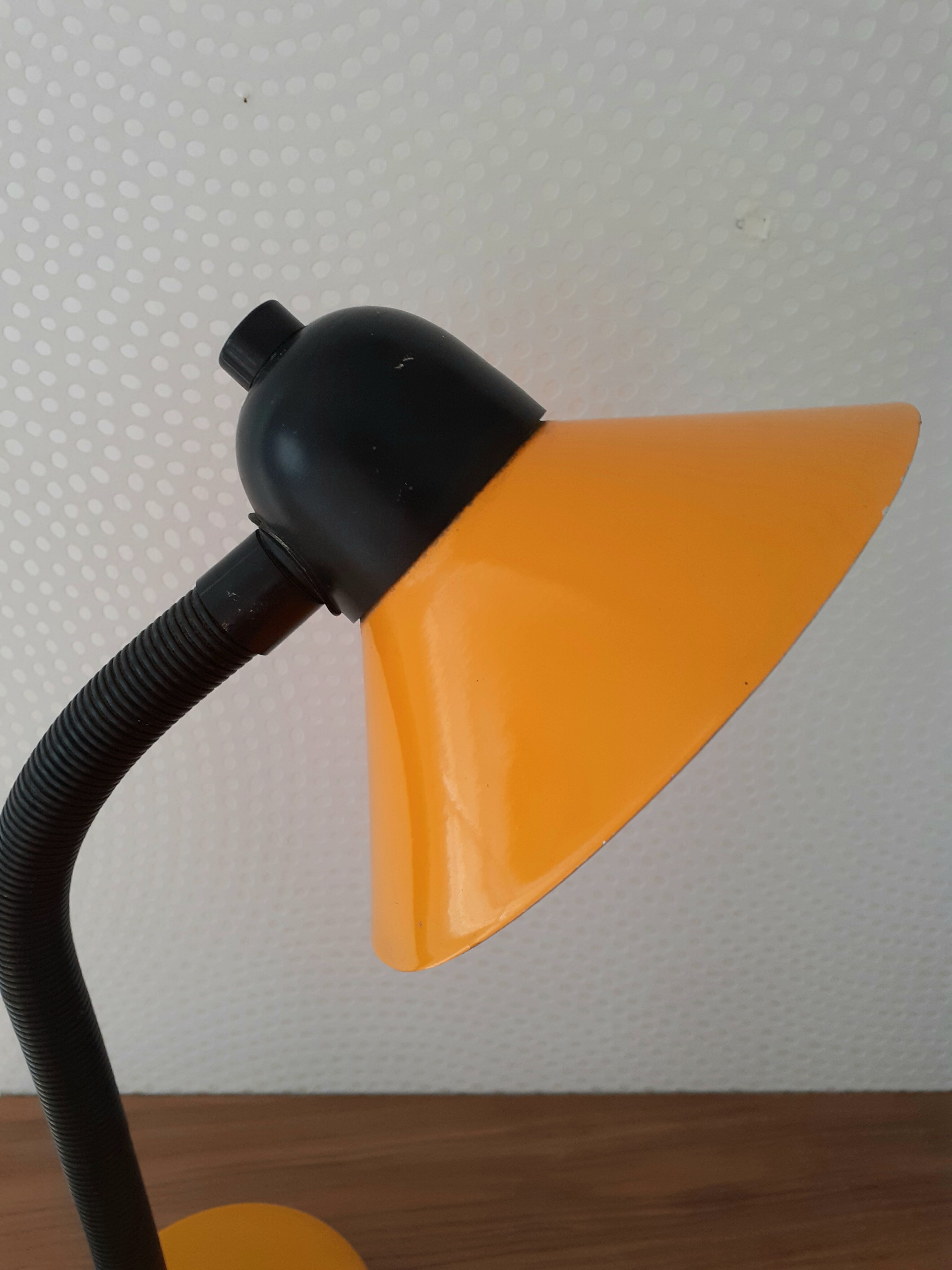 Desk lamp yellow-orange and black Made in France