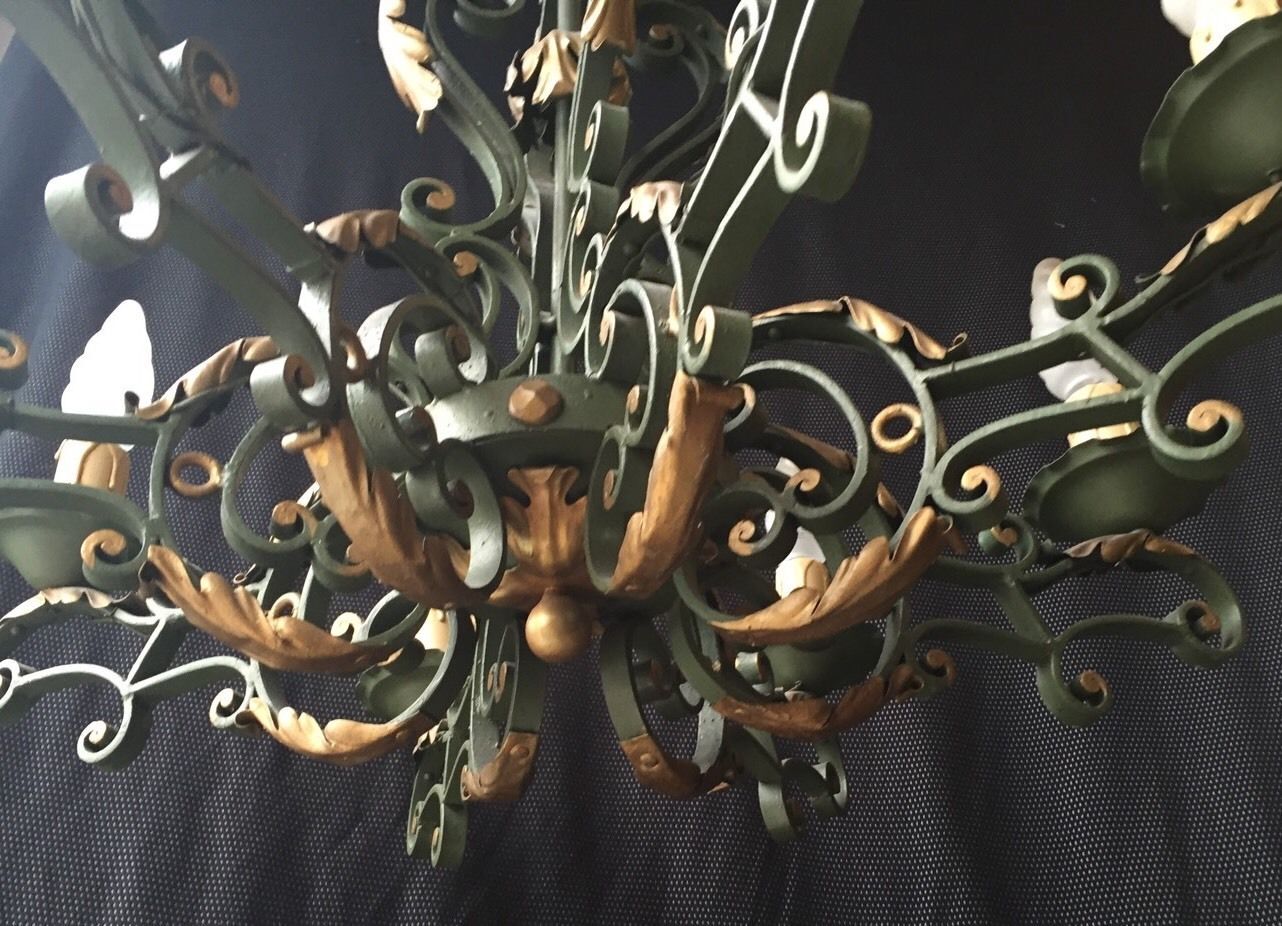 Wrought iron chandelier 1940