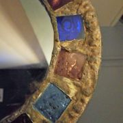 Lead and glass hand mirror
