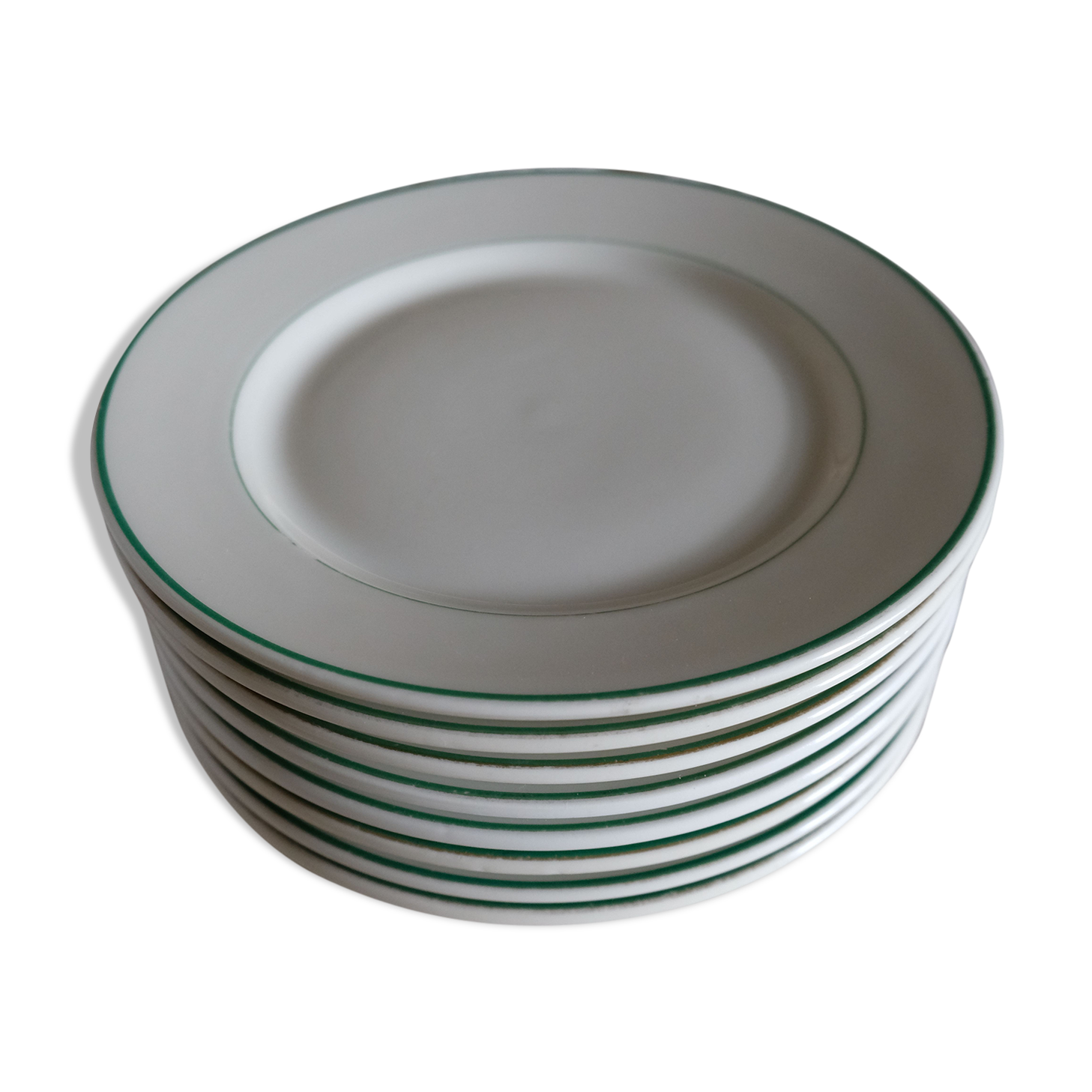 8 dessert plates of the service of the hotel "Grand Hotel Nationale" Lucerne Switzerland Buchecker & C