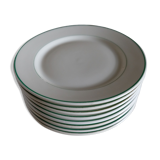 8 dessert plates of the service of the hotel "Grand Hotel Nationale" Lucerne Switzerland Buchecker & C