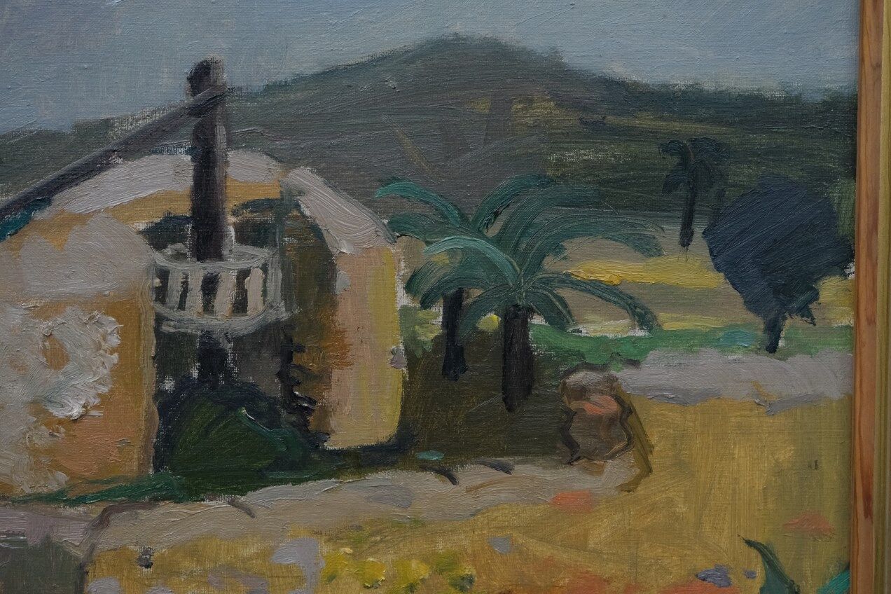 eva holmberg-jacobsson, swedish modern painting, 1960s, oil on canvas