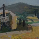 eva holmberg-jacobsson, swedish modern painting, 1960s, oil on canvas