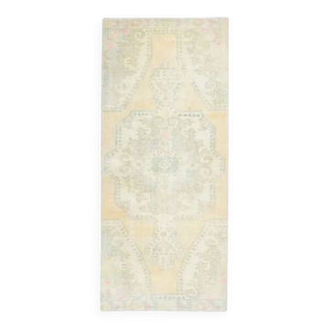 Tapis vintage turc Oushak fait à la main en laine et coton