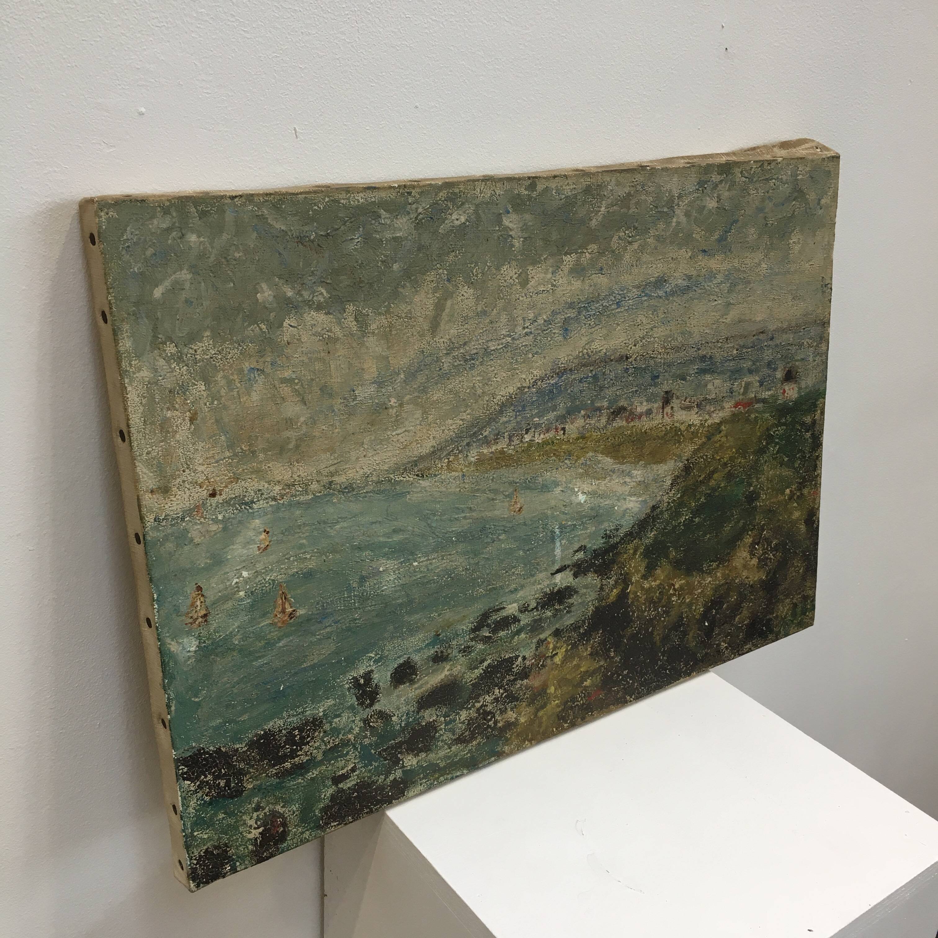 Tableau huile sur toile scène de mer