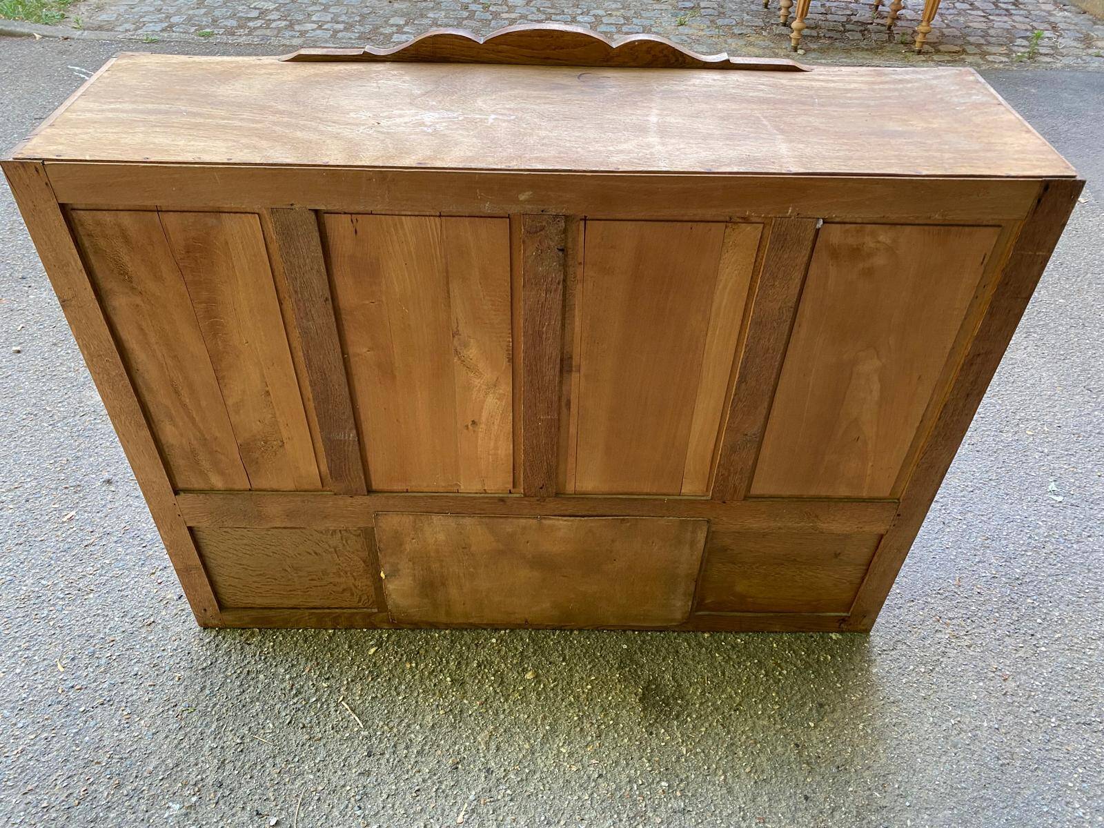 Vintage solid wood art deco 1950s display cabinet