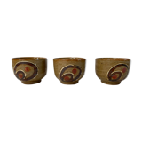 Set of 3 sandstone tea cups