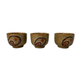 Set of 3 sandstone tea cups
