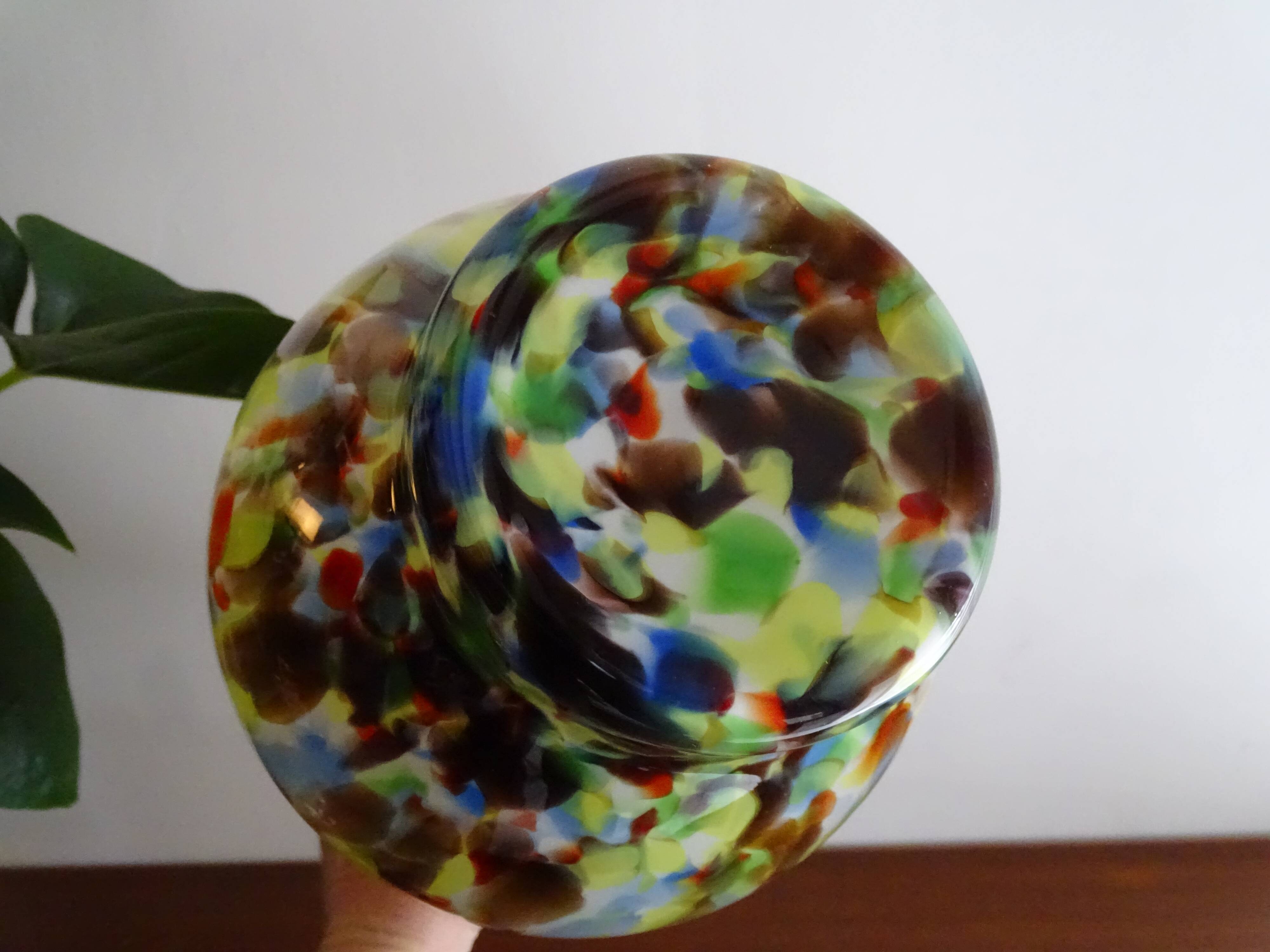 Large Murano vase in multi-colored blown glass - 38.5 cm!