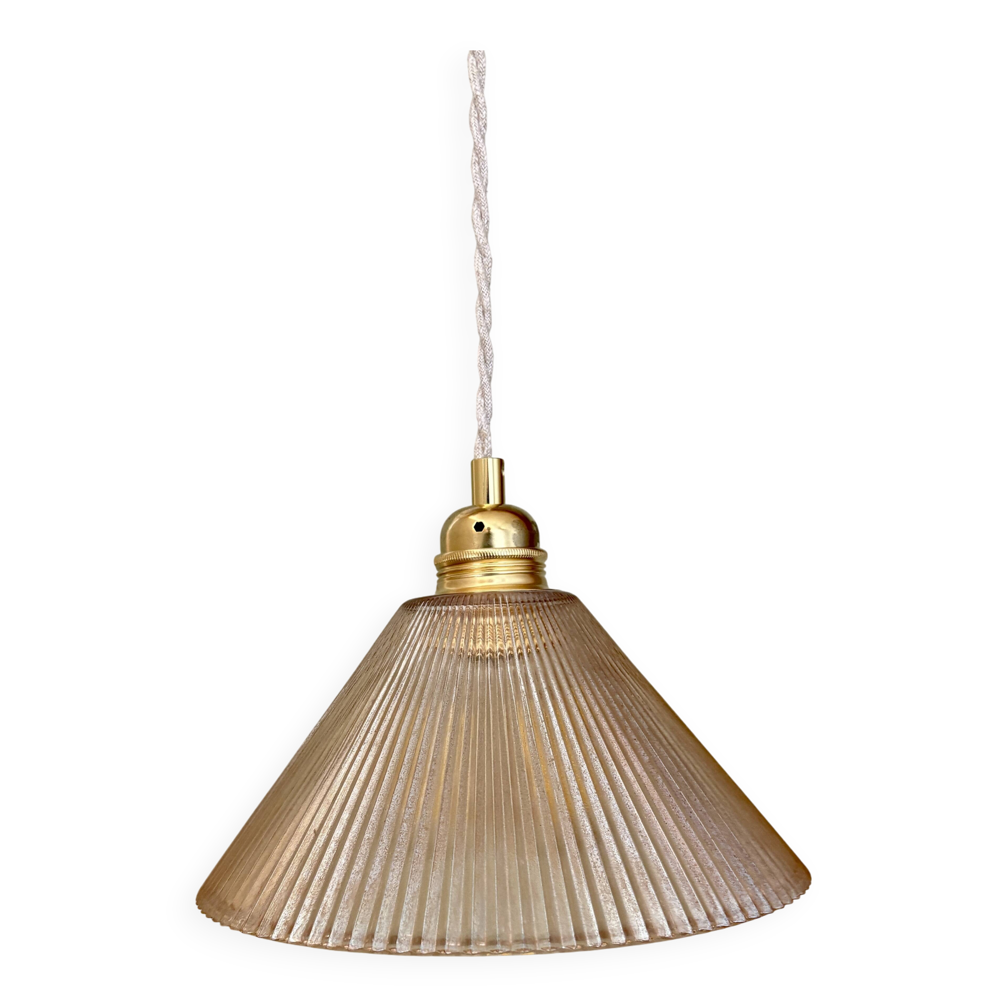 Amber glass lampshade pendant light