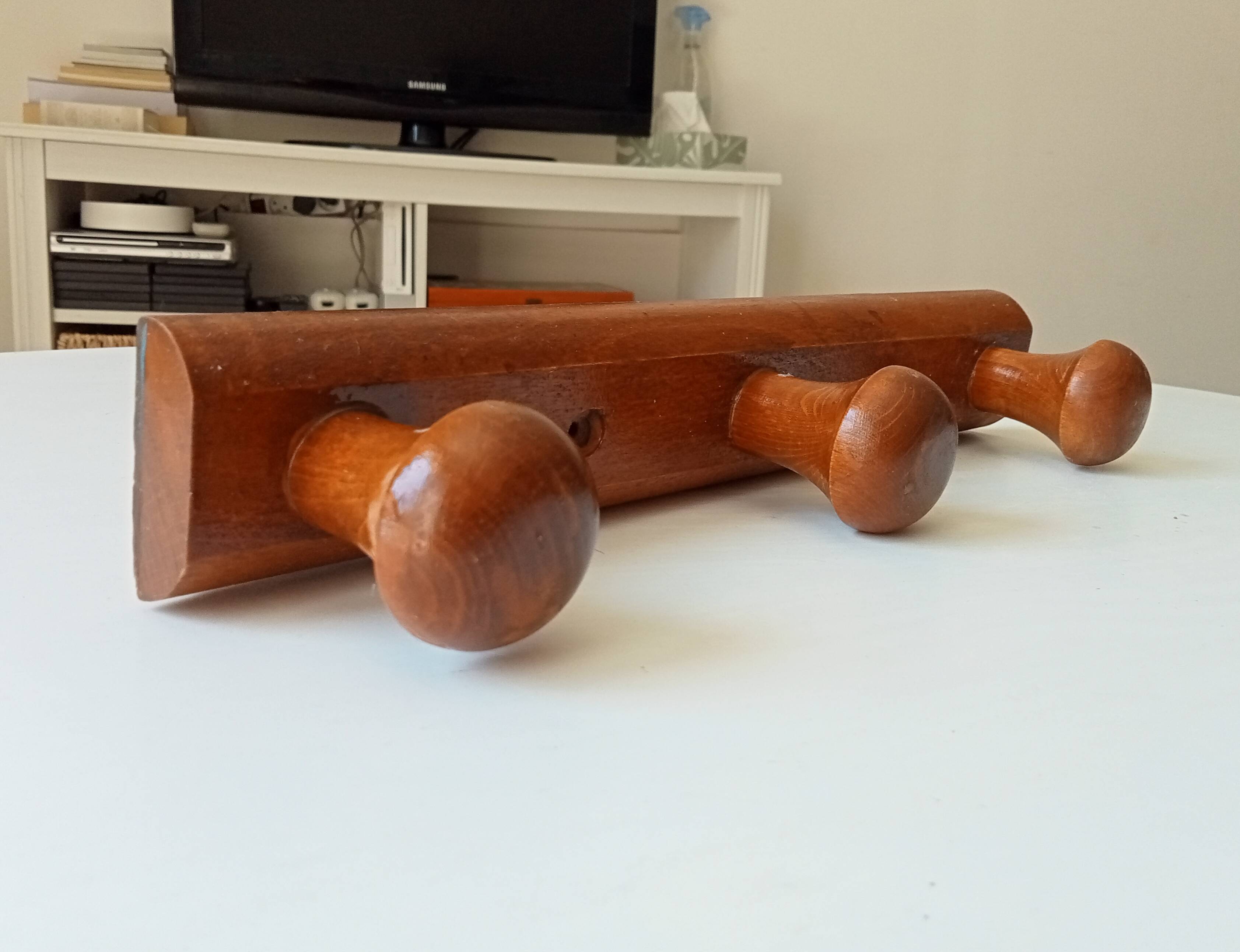 Vintage wall coat rack from the 70s