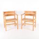 Pair of wooden and rope armchairs