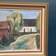 Original Mid Century Swedish Oil On Canvas – “Suburbia” By Erik Hult