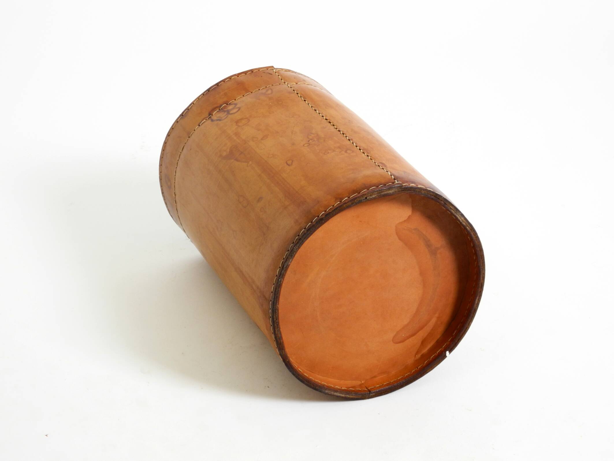 Beautiful 1960s leather paper bin by Torben Ørskov & Co Denmark