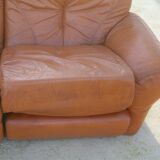 Canapé modulable en cuir "fauve", Italie, circa 1970