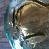 Coupe en verre ambré et vert