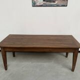 Solid walnut farmhouse table with spindle legs