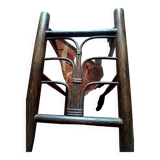 Vintage rattan and fabric magazine rack