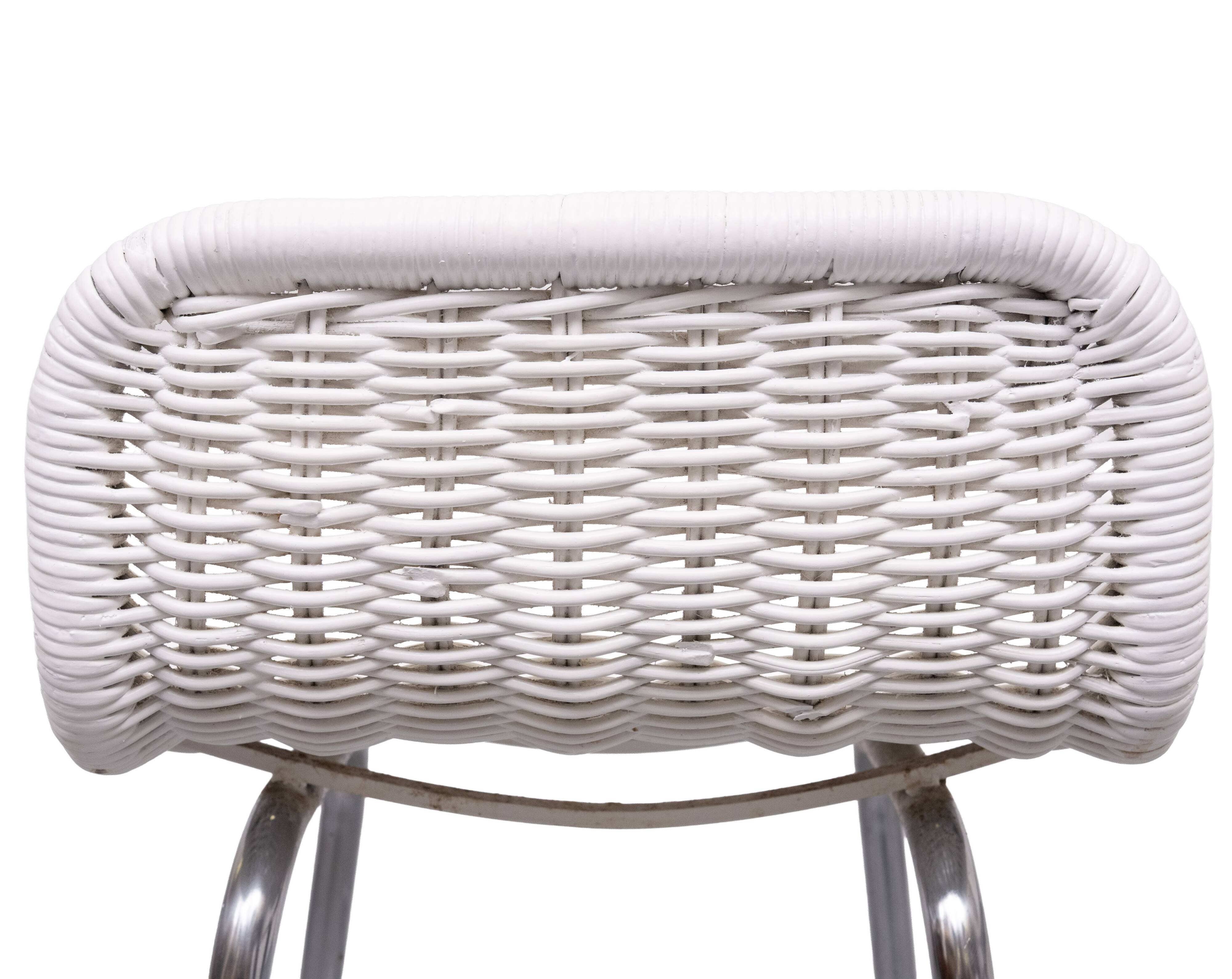Rohe Noordwolde set of 3 Rattan Bar Stools 1960s Holland