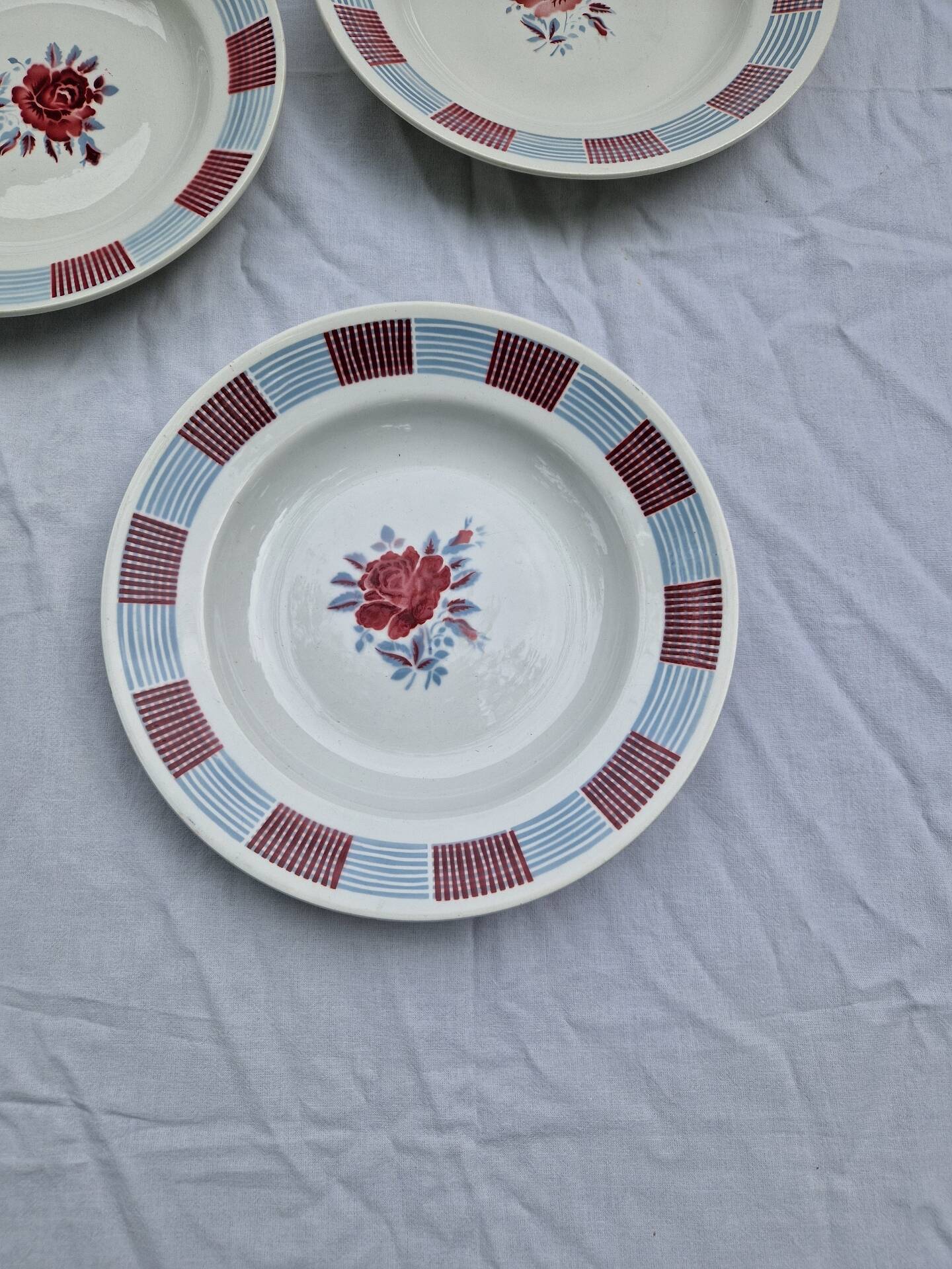 St Amandinoise deep plates, SET OF 6 / Ceramic.