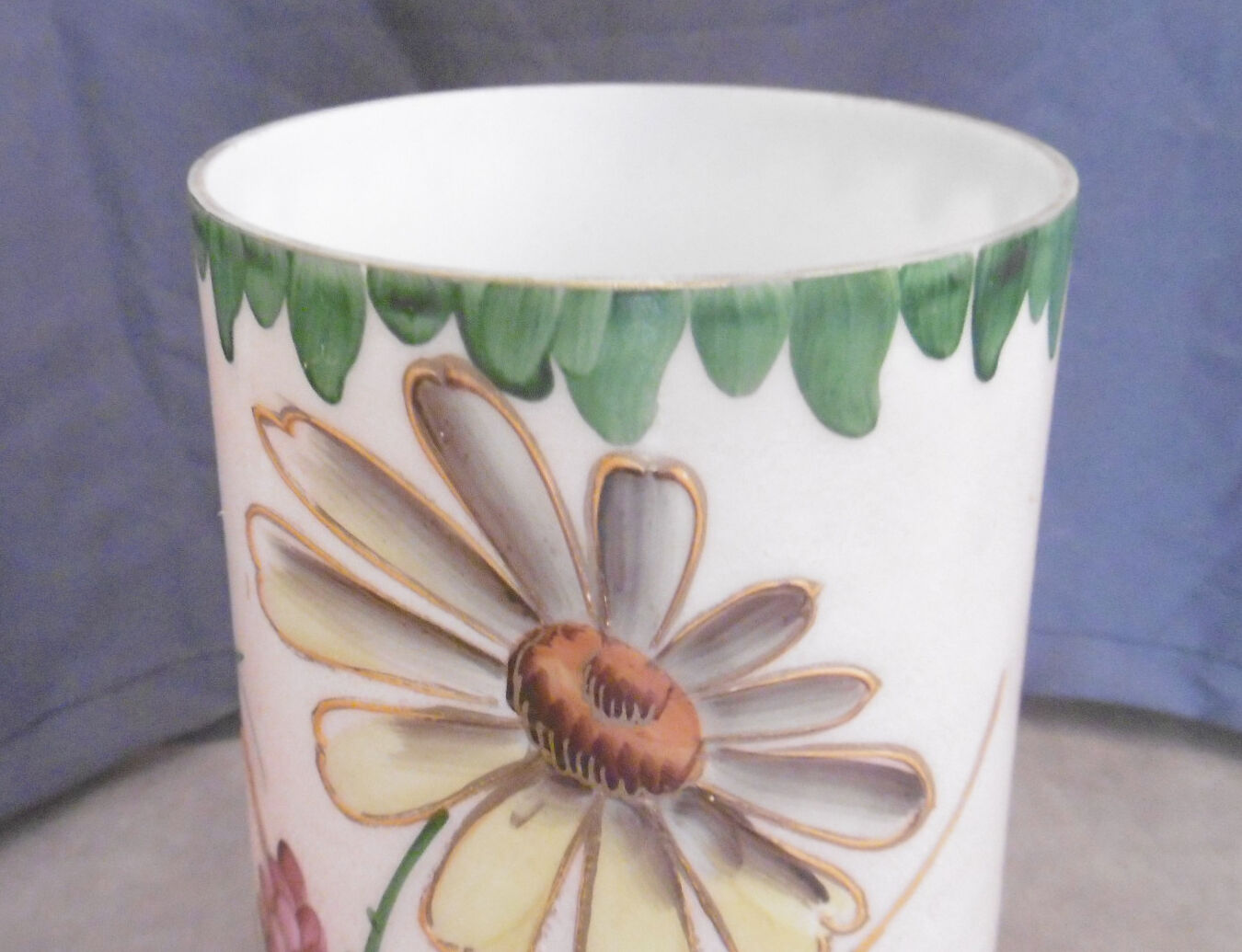 Opaline vase with enamelled decoration early xxeme