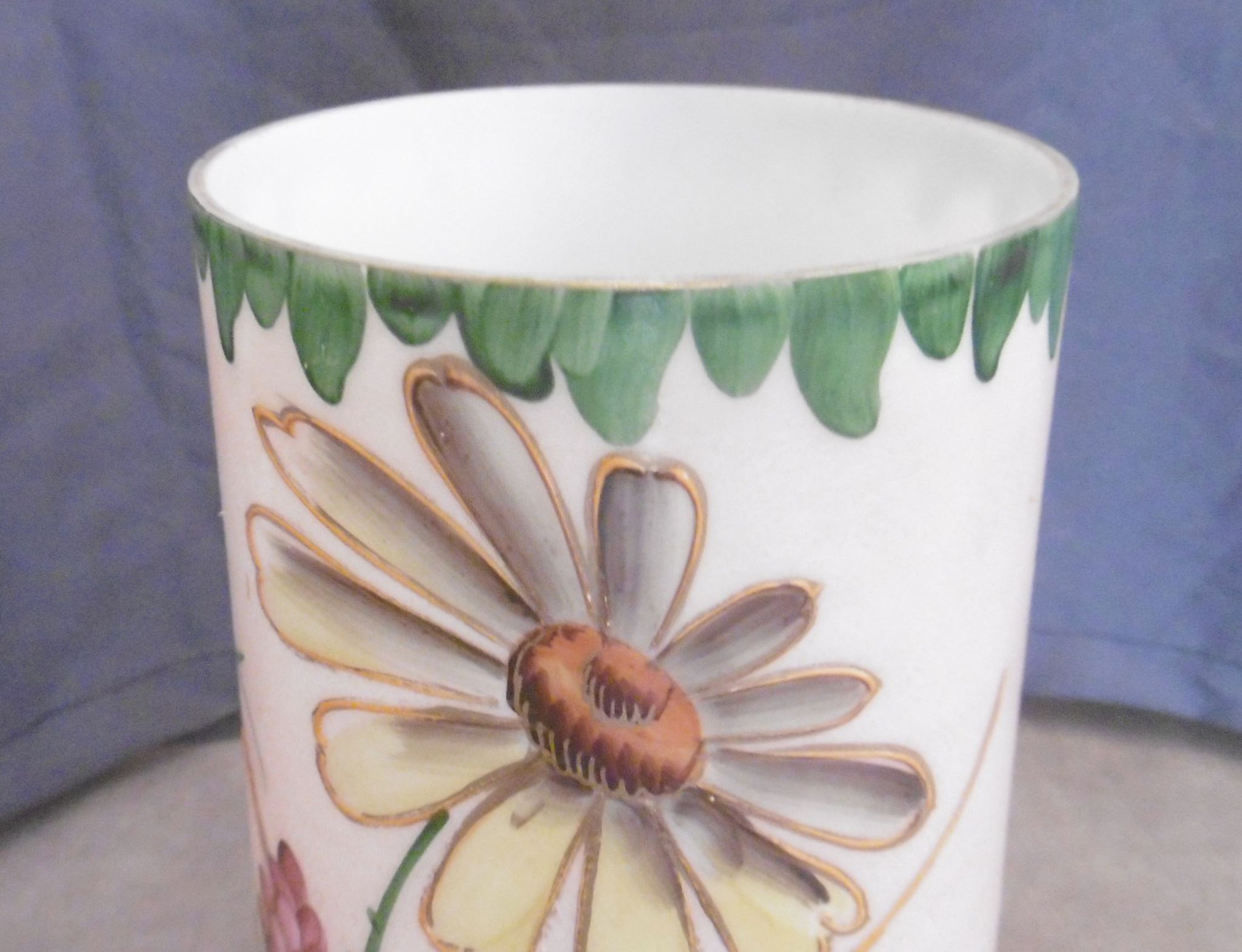 Opaline vase with enamelled decoration early xxeme