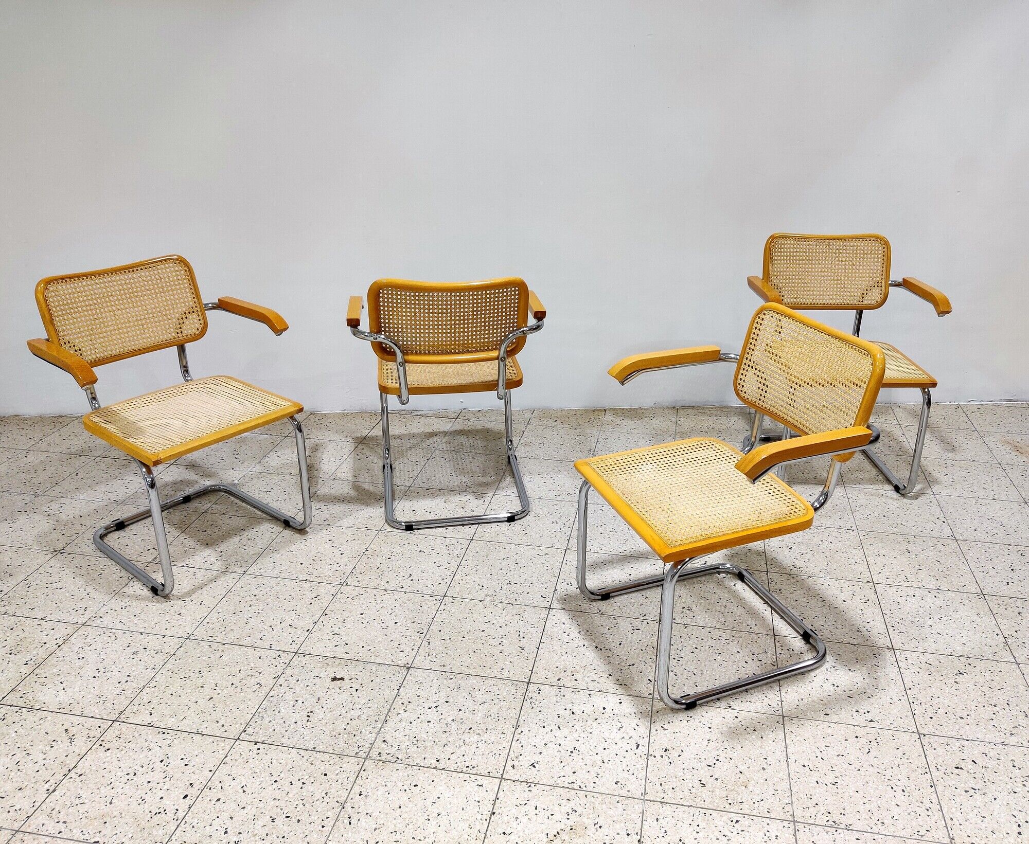 Vintage Marcel Breuer Cesca B64 chairs, made in italy, 1970