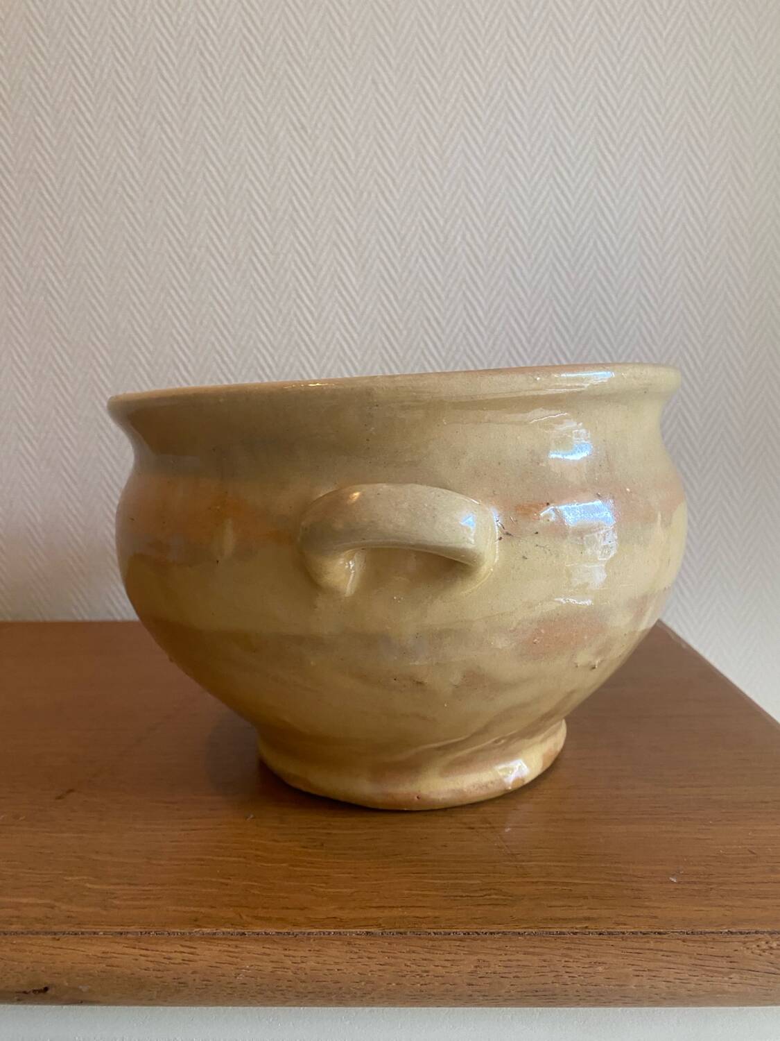 Antique glazed terracotta confit pot from the southwest