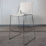 Very high stool from Haworth white and chrome