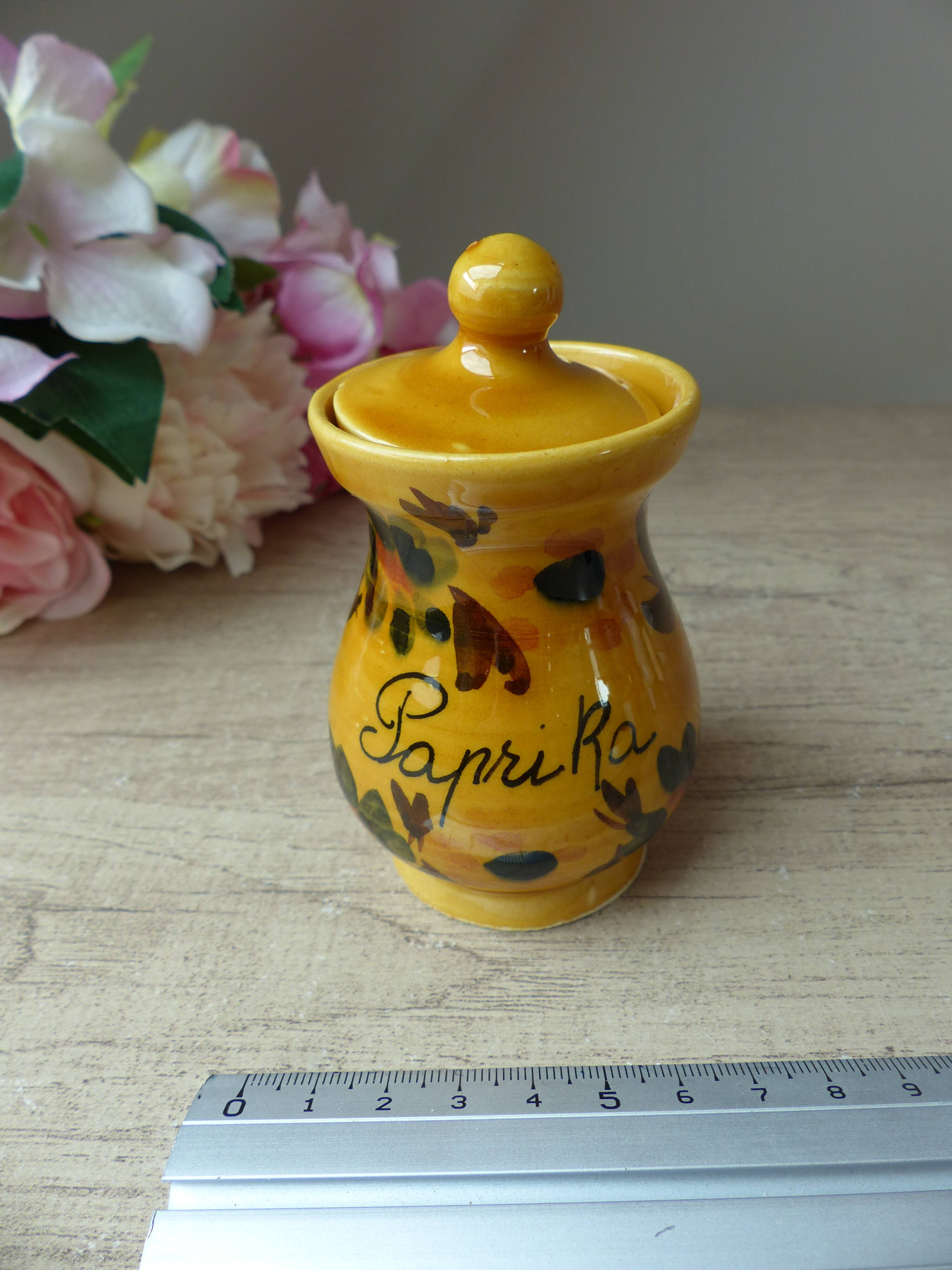 Small spice pot for paprika ceramic Vallauris Vintage