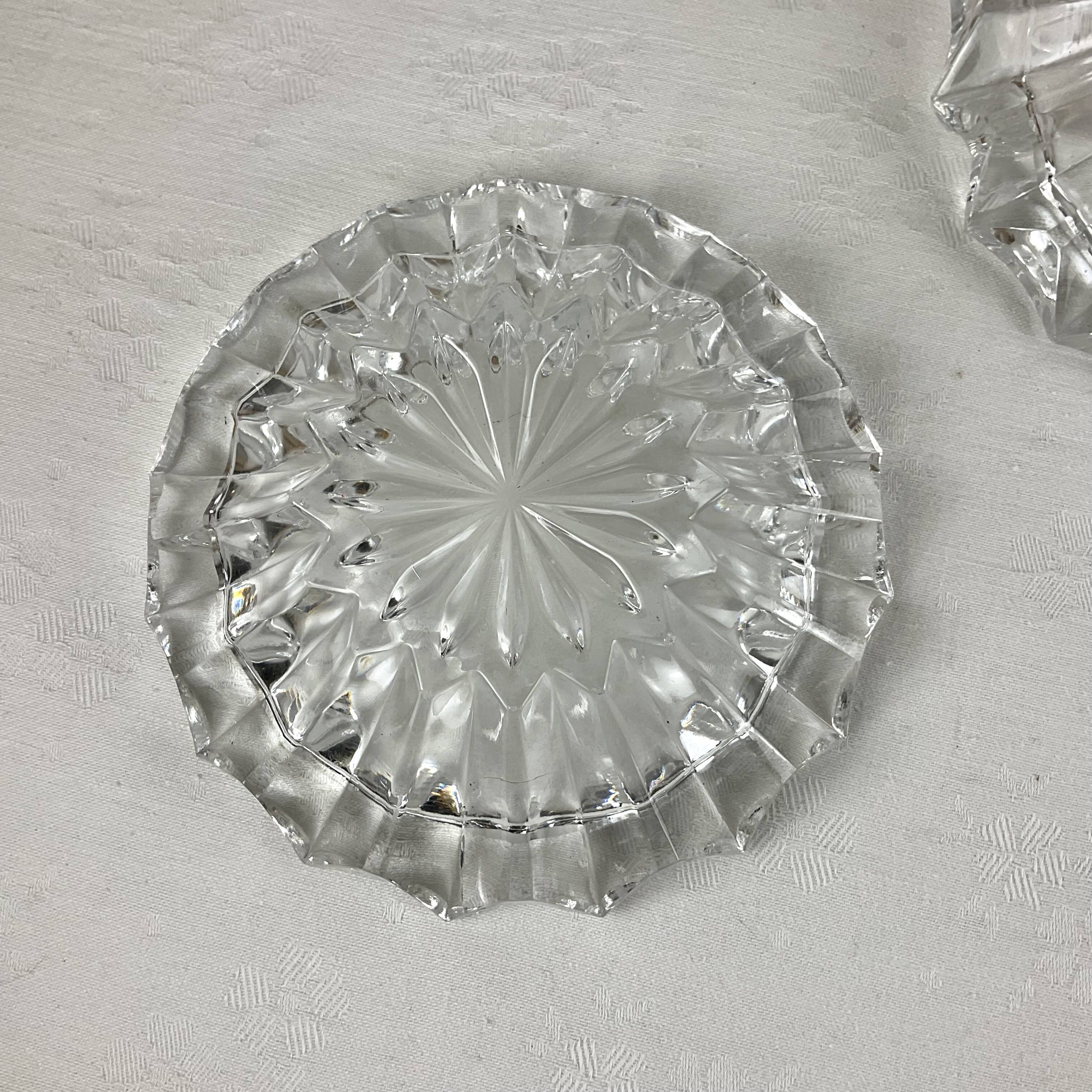 Pair of crystal ashtrays