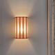 Pair of terracotta striped fabric wall sconces