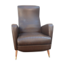 Fauteuil en simili cuir de couleur brun