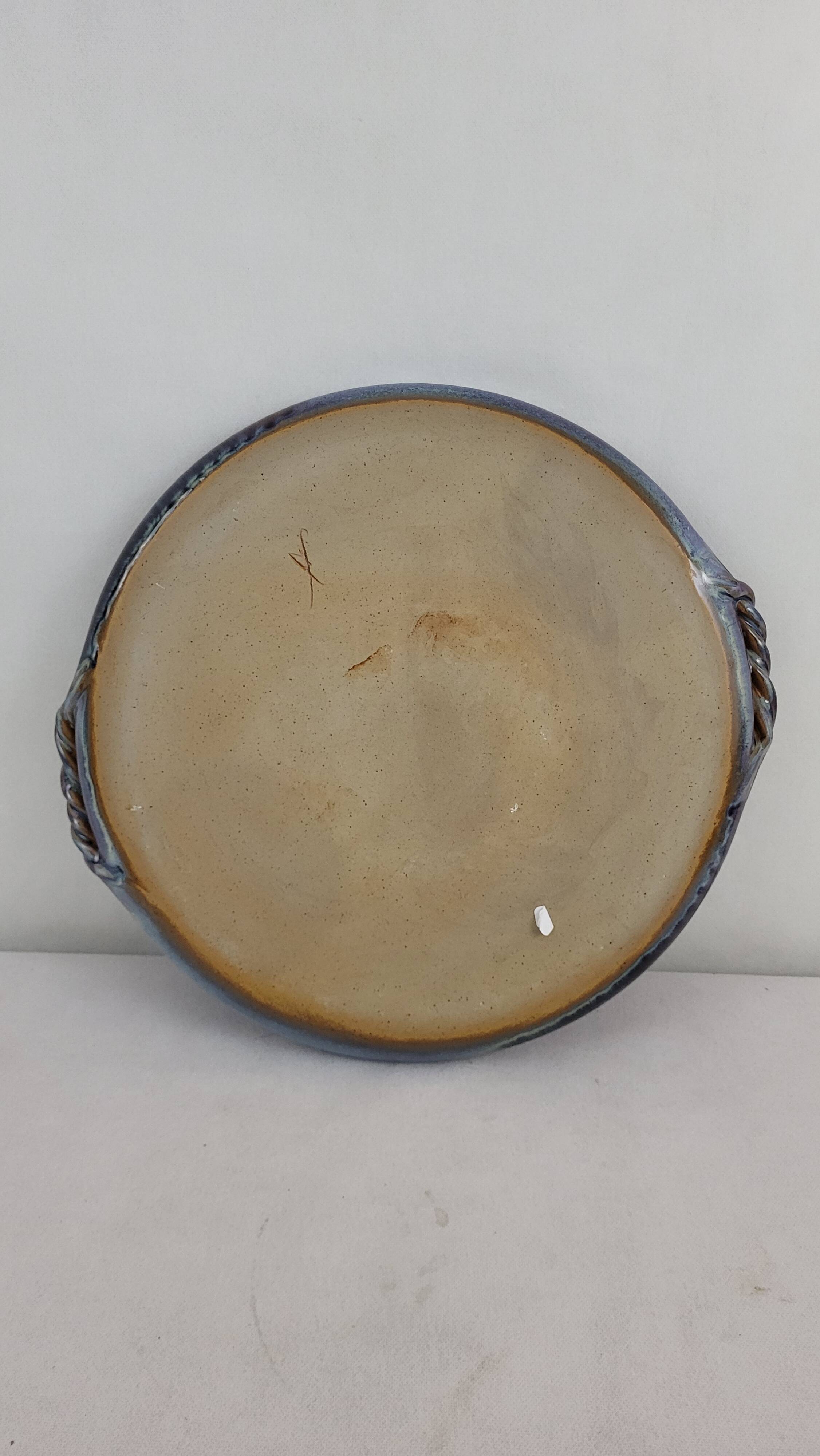 Stoneware tray signed Auger / Puisaye