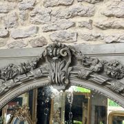 Important Antique Boiserie 176.5cm/158cm 19th Century Fireplace Mirror with Pitted Glass
