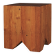 Brutalist solid Teak wood Stool or Side Table. 1990s