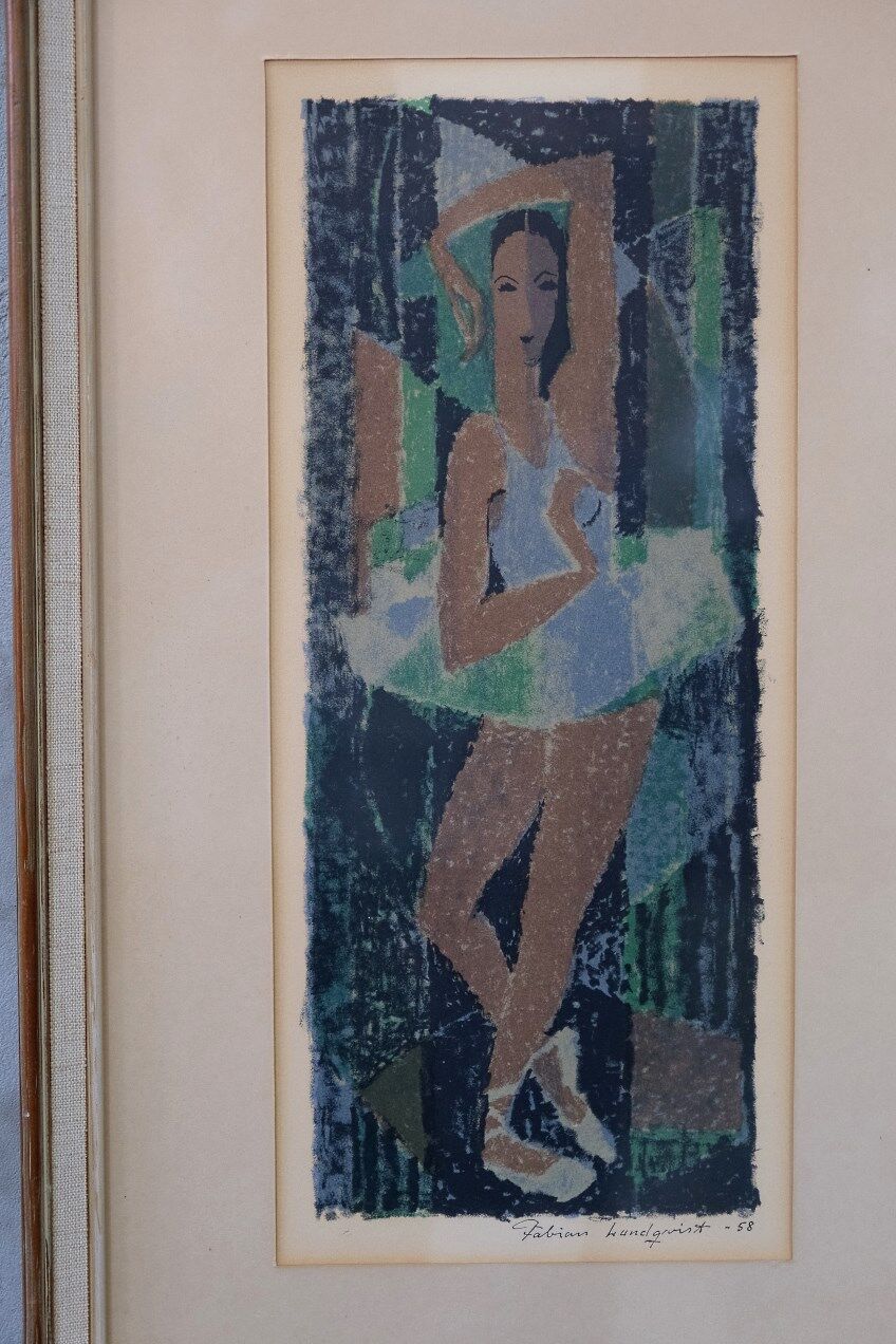 Fabian Lundqvist  (1913-1989), Swedish modern lithograph, 1958,  Framed