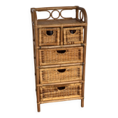 Rattan drawer unit