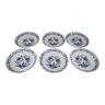 Set of 6 Bavaria porcelain soup plates with midnight blue floral decor