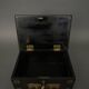20th century Indian wooden box black lacquer decorated with animals with gold highlights